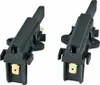 Two black plastic electrical components with gold metal connectors, isolated on a white background. Produktbild-Vorschau