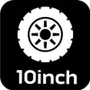 A graphic icon representing a wheel with the text "10inch" below it. Produktbild-Vorschau