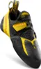 Klett-Kletterschuh "Solution Comp" von La Sportiva in Schwarz und Gelb; mit verstärkter Sohle und zwei Klettverschlüssen. Produktbild-Vorschau