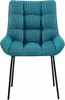A teal upholstered dining chair with black metal legs. Anteprima dell’immagine prodotto
