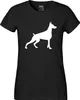 Huuraa Damen T-Shirt Dobermann Silhouette M Black Bio Produktbild-Vorschau 2