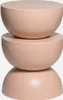 A stack of three round, bowl-like objects in a nude color, arranged vertically. Anteprima dell’immagine prodotto