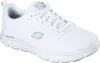 A white Skechers sneaker is shown from a side angle against a white background. Produktbild-Vorschau