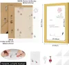 A collage of images showing picture frames, their components, and dimensions. Produktbild-Vorschau