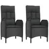 vidaXL Chaises de jardin 2 pcs. Poly rotin noir Voir les images du produit 1