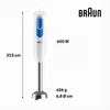 Braun MultiQuick Stabmixer Weiß/Blau – 600W, PowerBell, Produktbild-Vorschau 5