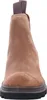 A front view of a brown suede Chelsea boot with a thick sole. Podgląd zdjęcia produktu