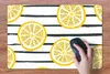 MuchoWow® Schreibtischunterlage Sommer - Zitrone - Streifen Produktbild-Vorschau 3