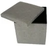 Pouf Pieghevole Con Contenitore Grigio 38x38x38cm Anteprima dell’immagine prodotto 2