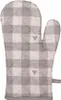Clayre & Eef Ofenhandschuh 18x30 cm Beige Grau Baumwolle Produktbild-Vorschau 2