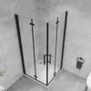 80x80x195cm Schwarz Faltbar+drehbar 6mm Nano ESG Glas  Produktbild-Vorschau 7
