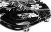 A close-up view of a toilet seat with a decorative floral and butterfly pattern. Produktbild-Vorschau