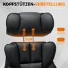 HOFFREE Ergonomická kožená kancelářská židle, vysoká otočná Náhled obrázku produktu 5