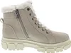 A side view of a cream-colored boot with white fur trim. Anteprima dell’immagine prodotto