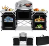 LZQ Cuisine de camping Pliable Armoires de camping avec Voir les images du produit 1