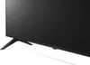 Close-up view of the bottom part of a black television screen and its stand. Produktbild-Vorschau