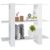 vidaXL Bücherregal/Raumteiler Hochglanz-Weiß 100x30x87 cm Produktbild-Vorschau 5