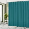 ABAKUHAUS Teal Streifen Duschvorhang, Monochrome Art und Produktbild-Vorschau 3