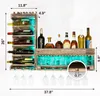 Yorbay Weinregal mit LED-Licht Palette Beflammt Holz, Produktbild-Vorschau 5