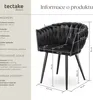tectake® Set jídelní židle Astano čalouněná, se sametovým Náhled obrázku produktu 7