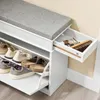 SoBuy Schuhbank mit Sitzkissen Stauraum Schuhschrank Produktbild-Vorschau 7