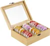 HI Teebox/Box - 6 Facher - Bambusholz - 21 x 17 x 8 cm Produktbild-Vorschau 2