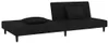 vidaXL Schlafsofa 2-Sitzer mit 2 Kissen Schwarz Samt Produktbild-Vorschau 3