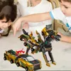 Magnetyczna zabawka auto dinozaur złoty 2 w 1 transformacja Podgląd zdjęcia produktu 3