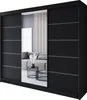 Easy4You R6 250 cm Schwarz Schiebetüren Kleiderschrank Produktbild-Vorschau 2