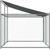 Klietka pre psa so strechou a dverami sivá 4x2x2 m pozink. Náhľad obrázku produktu 5
