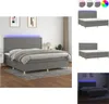 vidaXL Boxspringbett mit Matratze & LED Dunkelgrau 200x200 Produktbild-Vorschau 1