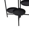A close-up view of a black metal plant stand with multiple circular tiers. Podgląd zdjęcia produktu