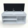 A white shoe cabinet with a black lid open, revealing a toothbrush and toothpaste inside. Náhľad obrázku produktu
