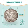 Batterie-Rattankugel aus Kunststoff mit warmweißen LED und Produktbild-Vorschau 3