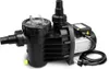 A black pool pump with a transparent lid and a power cord is shown against a white background. Voir les images du produit