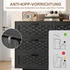 Comodino ProximaX nero con 6 cassetti, effetto rattan, Anteprima dell’immagine prodotto 6