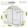 JUSKYS® Gewächshaus 3,6 m², inkl. Fundament, Produktbild-Vorschau 6