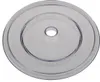A clear, top-down view of a transparent plastic lid with a central hole. Produktbild-Vorschau