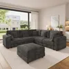Merax Modulares 6-Sitzer Soffa, U-Ecksofa mit USB & Type-C, Produktbild-Vorschau 2