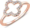 Ring Kleeblatt aus 925er Silber, rosévergoldet mit Zirkonia Produktbild-Vorschau 1