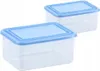 Two clear plastic food storage containers with blue lids are shown against a white background. Anteprima dell’immagine prodotto