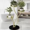 Pflanzenständer aus Metall - 77,5 cm - Elegante Steinbasis Produktbild-Vorschau 3