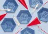 Piatto di carta Happy B'day! 20cm blu set di 6 Anteprima dell’immagine prodotto 3