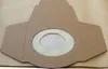 An unfolded vacuum cleaner bag made of brown paper with a beige rim around the central opening. Produktbild-Vorschau