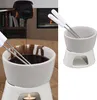 1x Set de fondue au chocolat en céramique,blanc, incl. 2 Voir les images du produit 1