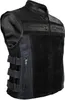 Herren Lederweste Bikerweste Custom Motorradweste Schwarz Produktbild-Vorschau 1