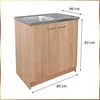 Szafka Kuchenna 80 cm Sonoma ze Zlewem + Bateria Ścienna Podgląd zdjęcia produktu 11