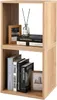 A two-tier cube shelf unit with books and decorative items. Produktbild-Vorschau
