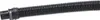 A black corrugated hose with a connector on the left end, isolated on a white background. Produktbild-Vorschau