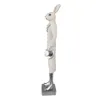 Clayre & Eef Figur Kaninchen 34 cm Weiß Polyresin Produktbild-Vorschau 3